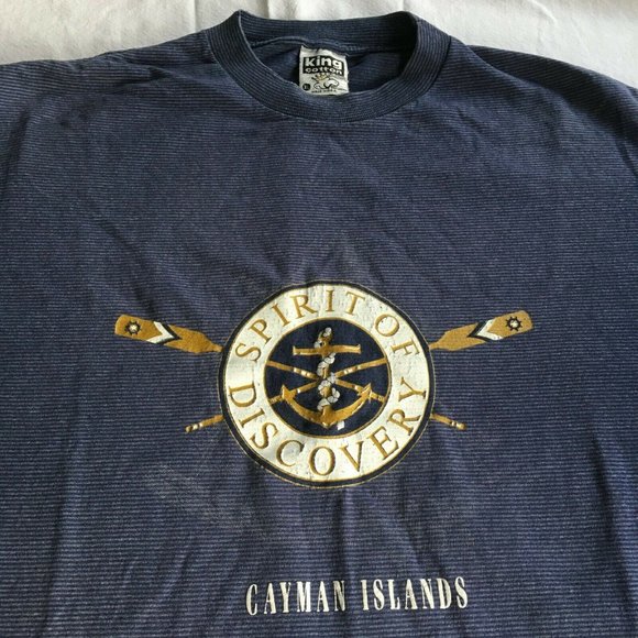 #43 cayman islands blue t shirt XL made in usa Spirit of Discovery RARE KING - Picture 1 of 9